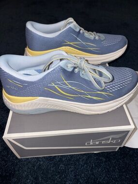 Dansko Women's Slate Blue Athletic Sneakers with Pale Blue Accents